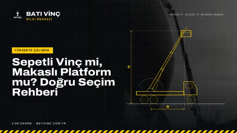 Batı Vinç Bilgi Merkezi kapak görseli: Sepetli Vinç mi, Makaslı Platform mu? Doğru Seçim Rehberi